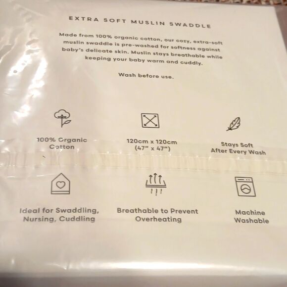2 Boxes MUSHIE 100% Organic Cotton Extra Soft Muslin Swaddle In Fall Yel… - Picture 6 of 6